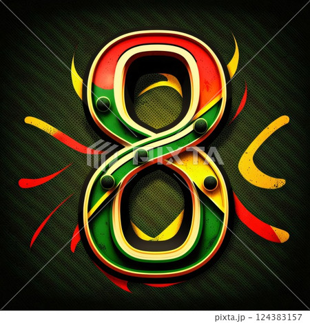 Number 8, Grunge Background. 3D Vector Illustration. Number 8, Grunge Background. 3D Vector Illustration. 124383157