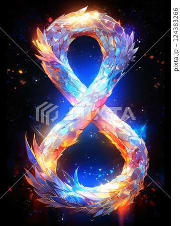 Symbol of the zodiac in the form of a snake. Number 8 Symbol of the zodiac in the form of a snake. Number 8 124383266