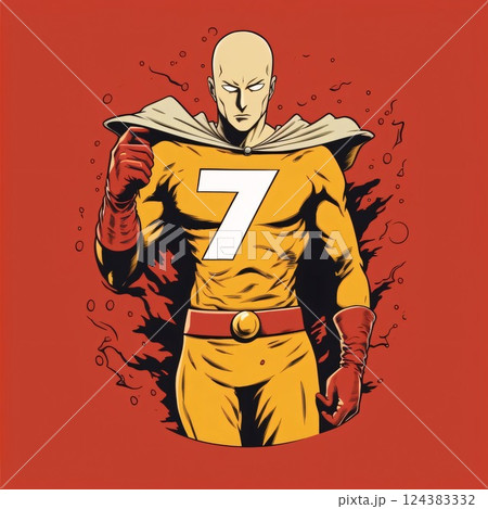 Superhero with a book in his hands. Vector illustration of a superhero. Superhero with a book in his hands. Vector illustration of a superhero. 124383332