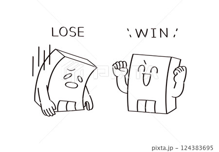 勝敗が決まった会社くんたちのイラスト 124383695