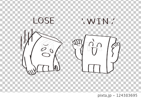 勝敗が決まった会社くんたちのイラスト 124383695