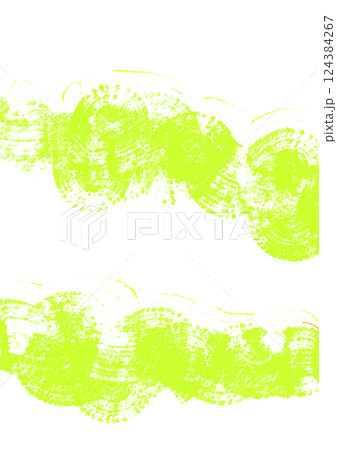 その風のような黄緑のかすれたモコモコ線の背景イラスト 124384267