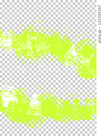 その風のような黄緑のかすれたモコモコ線の背景イラスト 124384267