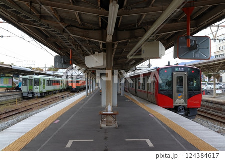 小諸駅に停車中のしなの鉄道115系電車・SR1系電車 124384617