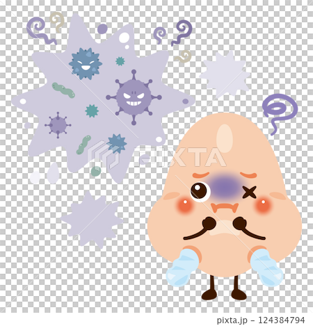 Character illustration of a nose reacting to a strange smell 124384794