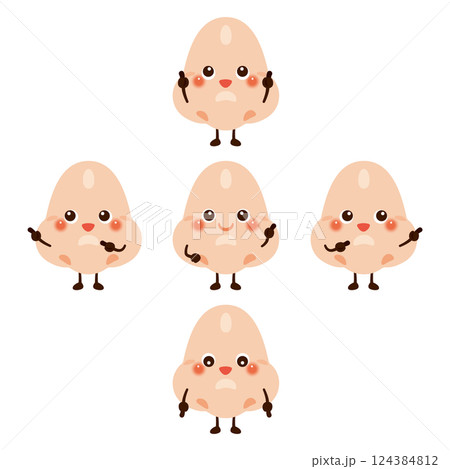 指さしをする鼻のキャラクターセット 指さしをする鼻のキャラクターセット 124384812
