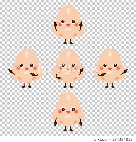 指さしをする鼻のキャラクターセット 指さしをする鼻のキャラクターセット 124384812