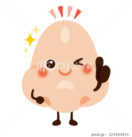 グッドサインを出す鼻のキャラクターイラスト 124384814