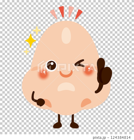グッドサインを出す鼻のキャラクターイラスト 124384814