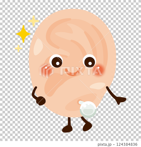 Character illustration of ears with accessories Character illustration of ears with accessories 124384836
