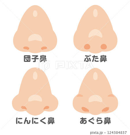 色々な形の鼻イラストセット 124384837