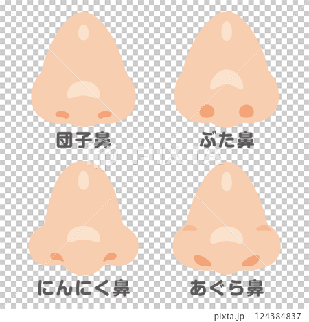 各種形狀的鼻子插圖集 各種形狀的鼻子插圖集 124384837