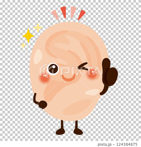 Ear character illustration giving a good sign Ear character illustration giving a good sign 124384875