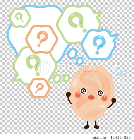 混乱する耳のキャラクターイラスト 混乱する耳のキャラクターイラスト 124384880