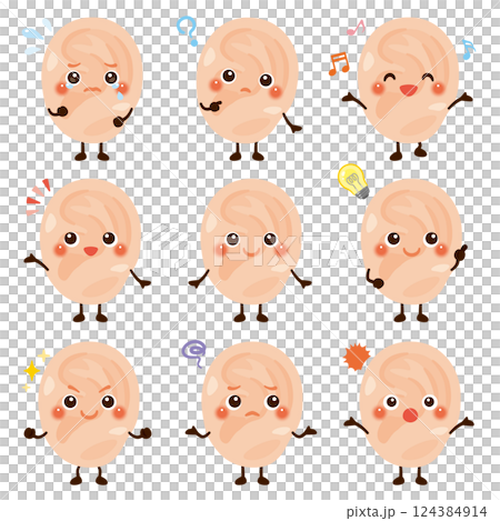 耳のキャラクター　表情セット 124384914