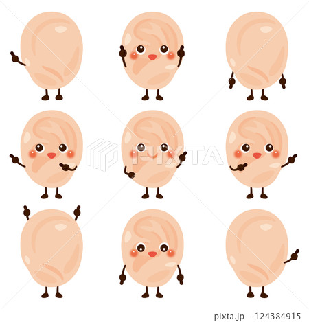 指さしをする耳のキャラクターセット 指さしをする耳のキャラクターセット 124384915