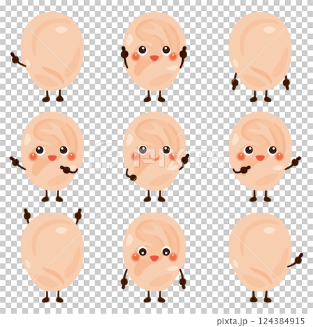 指さしをする耳のキャラクターセット 指さしをする耳のキャラクターセット 124384915