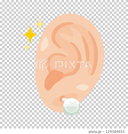 アクセサリーをした耳のイラスト 124384931