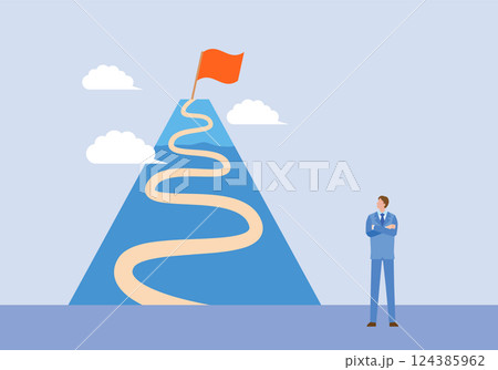 目標とビジネスマン 124385962