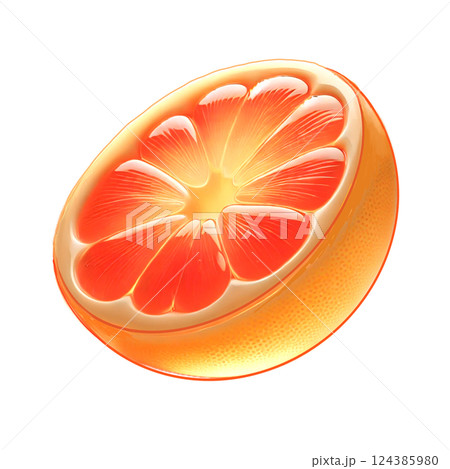 キラキラした立体的なオレンジのイラスト素材 124385980