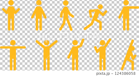 人・人物・人間のピクトグラムアイコン3 人・人物・人間のピクトグラムアイコン3 124386058