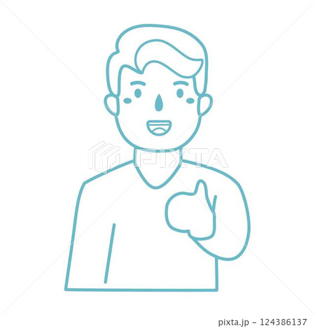hand drawn man compliment illustration 124386137