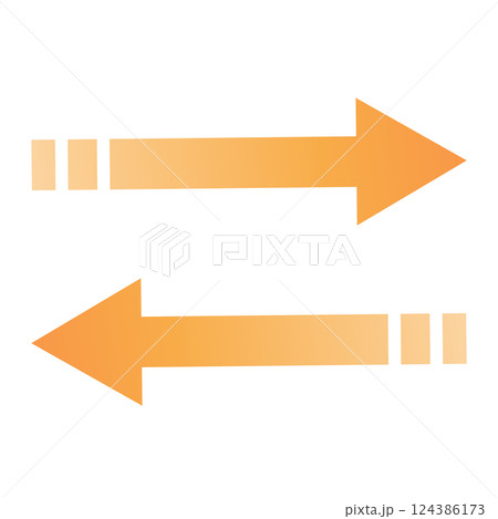 イラスト素材: 左右双方向の透過グラデーションのスタイリッシュな矢印　ビジネス　シンプル 124386173