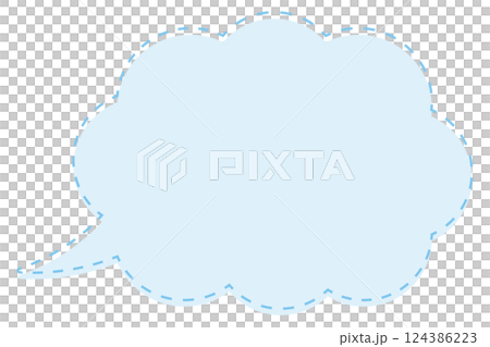 可愛雲對話泡泡淡藍色 124386223