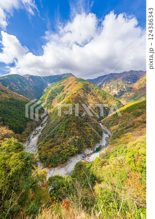 【徳島】ひの字渓谷【秋】 124386343