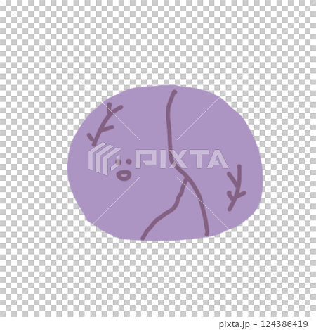 Hand drawn illustration of a cute smiling purple cabbage Hand drawn illustration of a cute smiling purple cabbage 124386419
