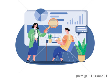 Two People Are Researching The Market 124386491