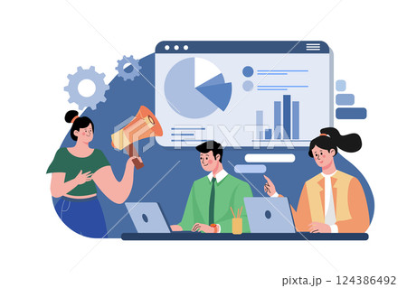 The Advertising Team Is Talking About A Marketing Campaign 124386492