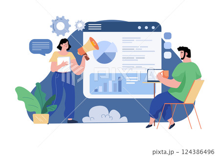 Employees Working On Marketing Strategy 124386496