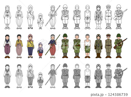 戦時中の人物のセット 124386739