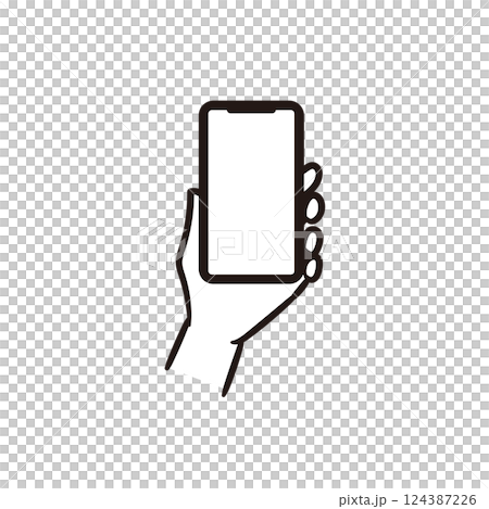 智慧型手機操作的簡單圖像說明_僅限左手 智慧型手機操作的簡單圖像說明_僅限左手 124387226