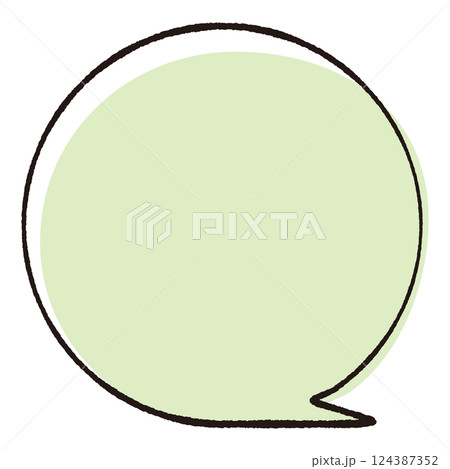 線画手書き風のシンプルな吹き出し　　正円流れるしっぽ右　おしゃれカラー 124387352