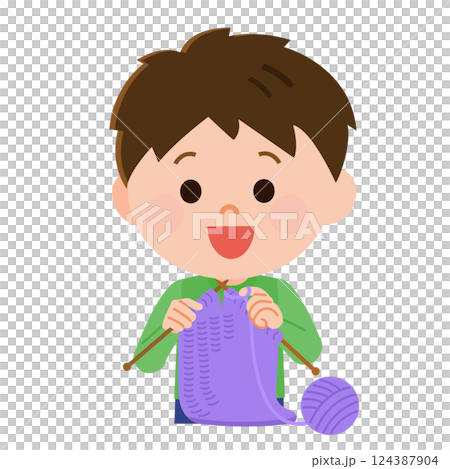 男孩針織插圖 124387904