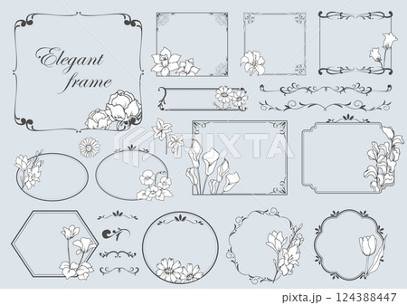 エレガントな花のフレームセット 124388447