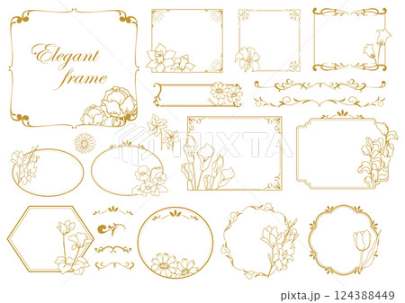 エレガントな花のフレームセット 124388449