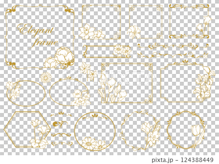 典雅的花藝框架集 124388449