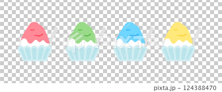 Shaved ice illustration set Simple Cute Summer Shaved ice Summer festival Ice Food Dessert Festival Shaved ice illustration set Simple Cute Summer Shaved ice Summer festival Ice Food Dessert Festival 124388470