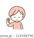 化粧水スプレーする女性のイラスト 124388796