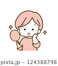 鏡を見る女性 124388798
