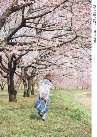 桜の下の女子高生 桜の下の女子高生 124389242