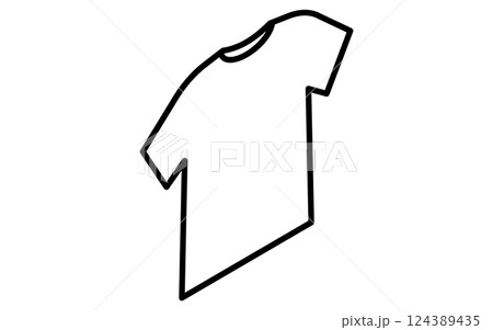 メンズのクルーネックTシャツ、白黒のシンプルなアイソメ線画アイコン 124389435