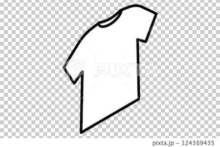 メンズのクルーネックTシャツ、白黒のシンプルなアイソメ線画アイコン 124389435