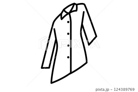 レディースのトラベルコート、服のシンプルなアイソメ線画アイコン(白黒) レディースのトラベルコート、服のシンプルなアイソメ線画アイコン(白黒) 124389769