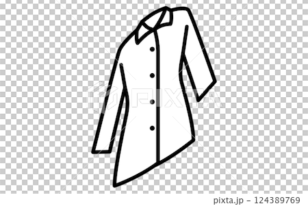 レディースのトラベルコート、服のシンプルなアイソメ線画アイコン(白黒) レディースのトラベルコート、服のシンプルなアイソメ線画アイコン(白黒) 124389769