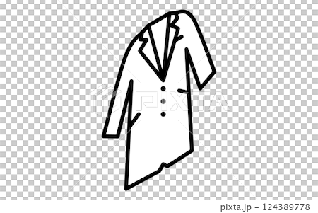 白衣、服のシンプルなアイソメ線画アイコン（白黒） 124389778
