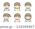 男の子女の子のイラストセット 124389967